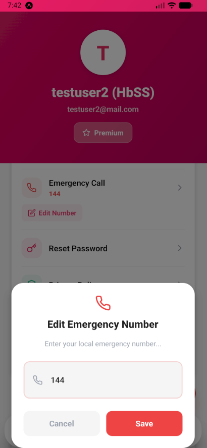 Emergency contact