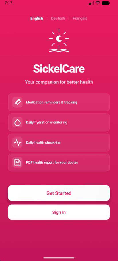 Welcome screen